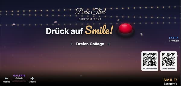 Start screen in the Fairy Lights design: warm dusk beneath hanging lamps